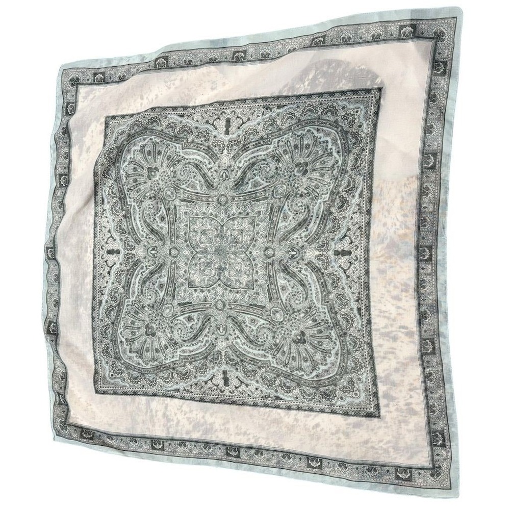 RIIQIICHY Women's Gray Paisley Vintage Damask Headscarf‎ Fall Scarf